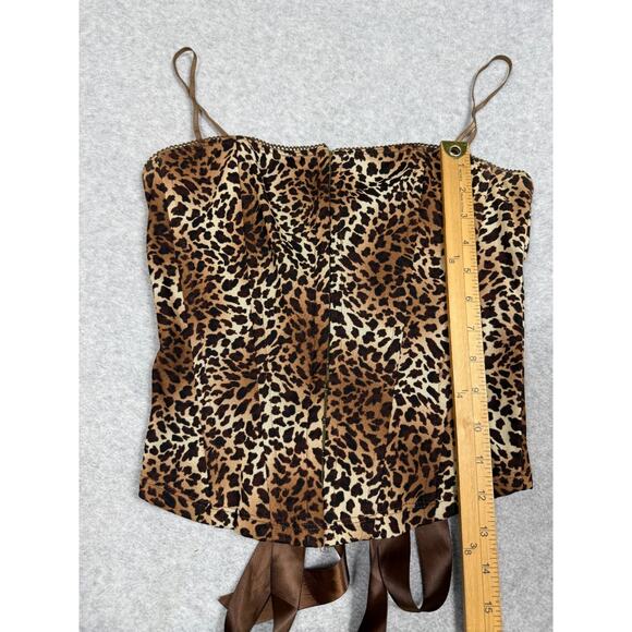 Y2K Guess Womens Size M Cheetah Corset Top - Picture 5 of 6